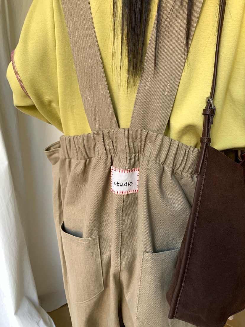MAISONDEGLORY東大門代購女裝新品推薦時尚真品休閑背帶褲Maison de glory背帶褲