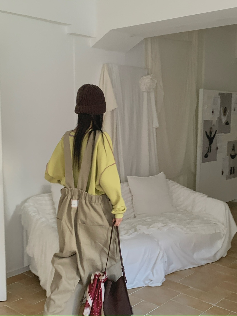 MAISONDEGLORY東大門代購女裝新品推薦時尚真品休閑背帶褲Maison de glory背帶褲