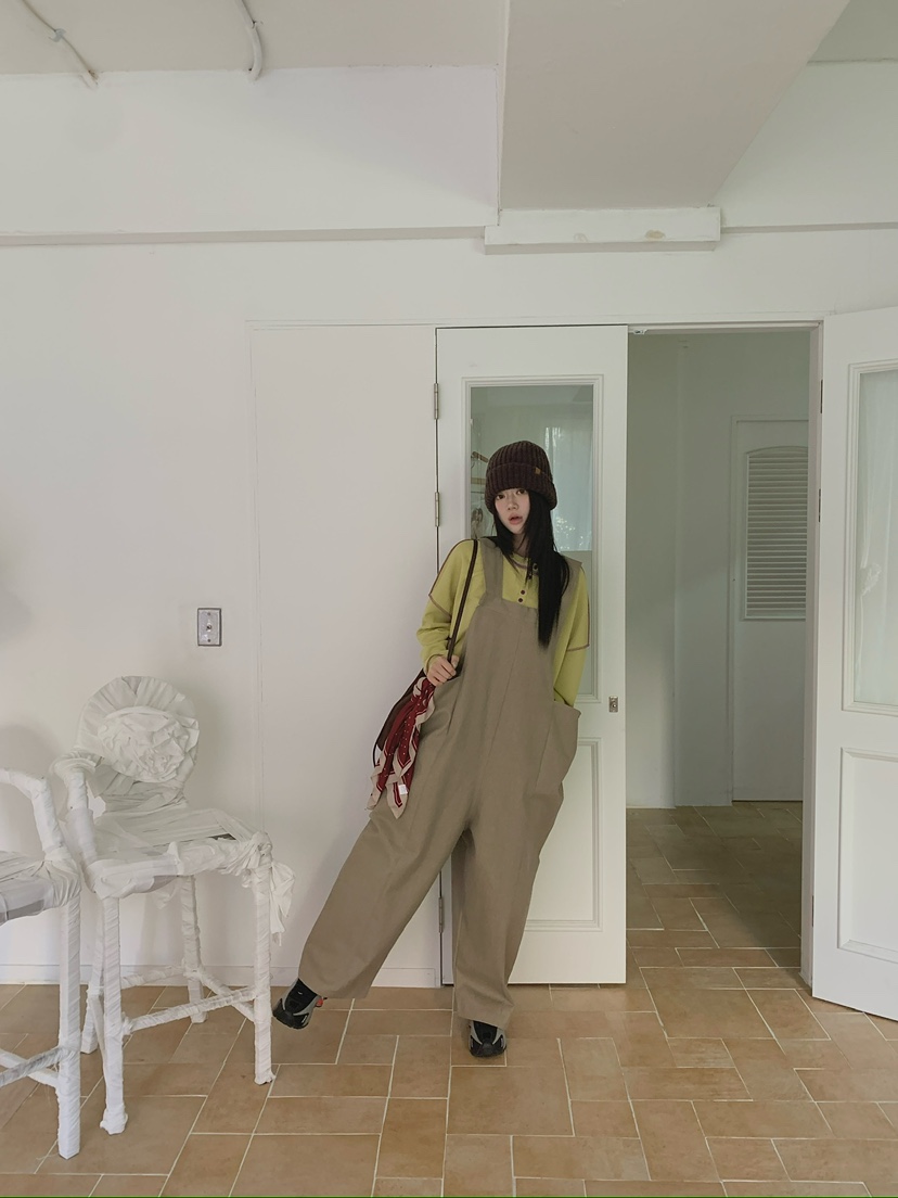 MAISONDEGLORY東大門代購女裝新品推薦時尚真品休閑背帶褲Maison de glory背帶褲