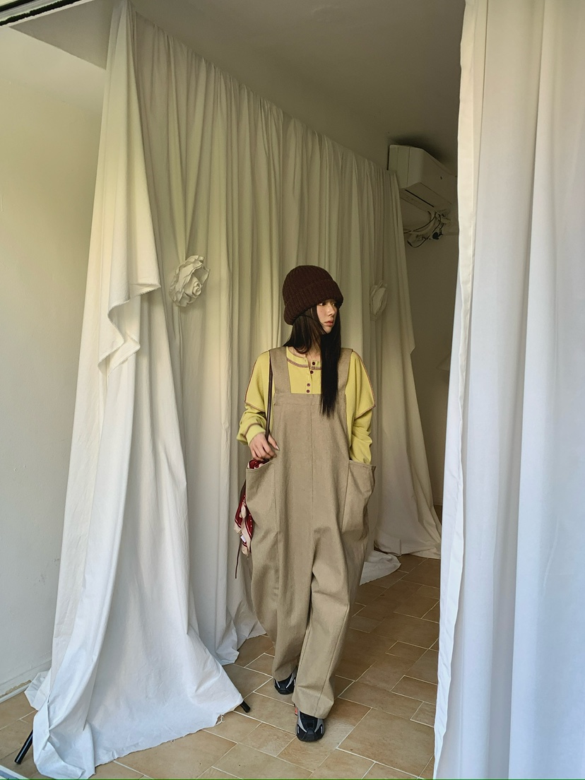 MAISONDEGLORY東大門代購女裝新品推薦時尚真品休閑背帶褲Maison de glory背帶褲