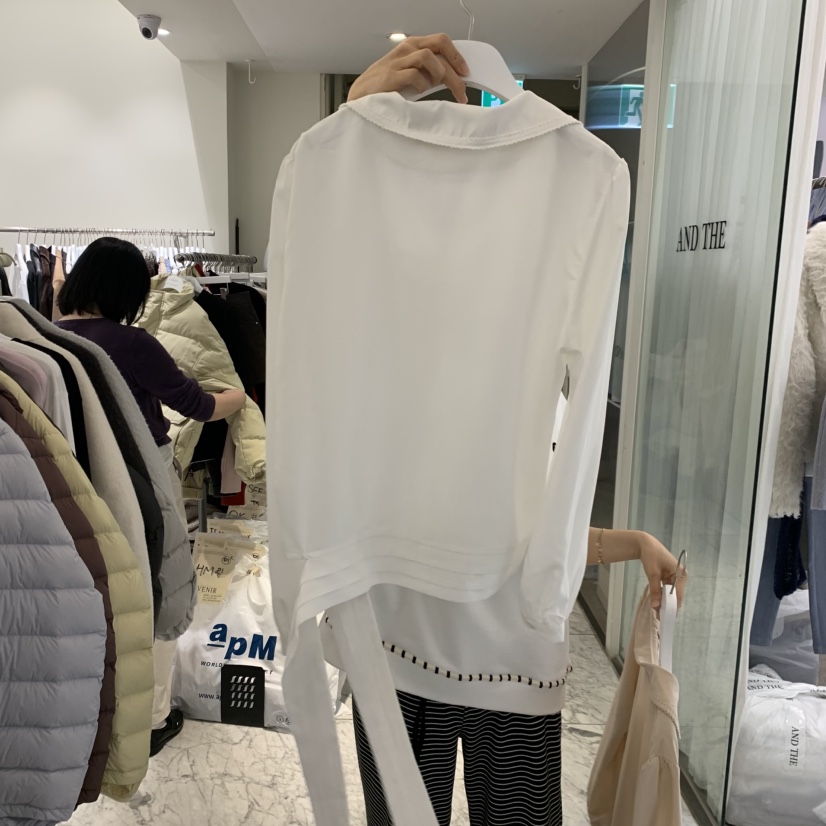 VENIR-A韓國代購女士新款真品休閑時尚熱賣推薦襯衫蕾絲衫VENIR-A襯衫/蕾絲衫