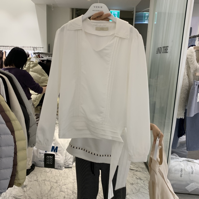 VENIR-A韓國代購女士新款真品休閑時尚熱賣推薦襯衫蕾絲衫VENIR-A襯衫/蕾絲衫圖色1