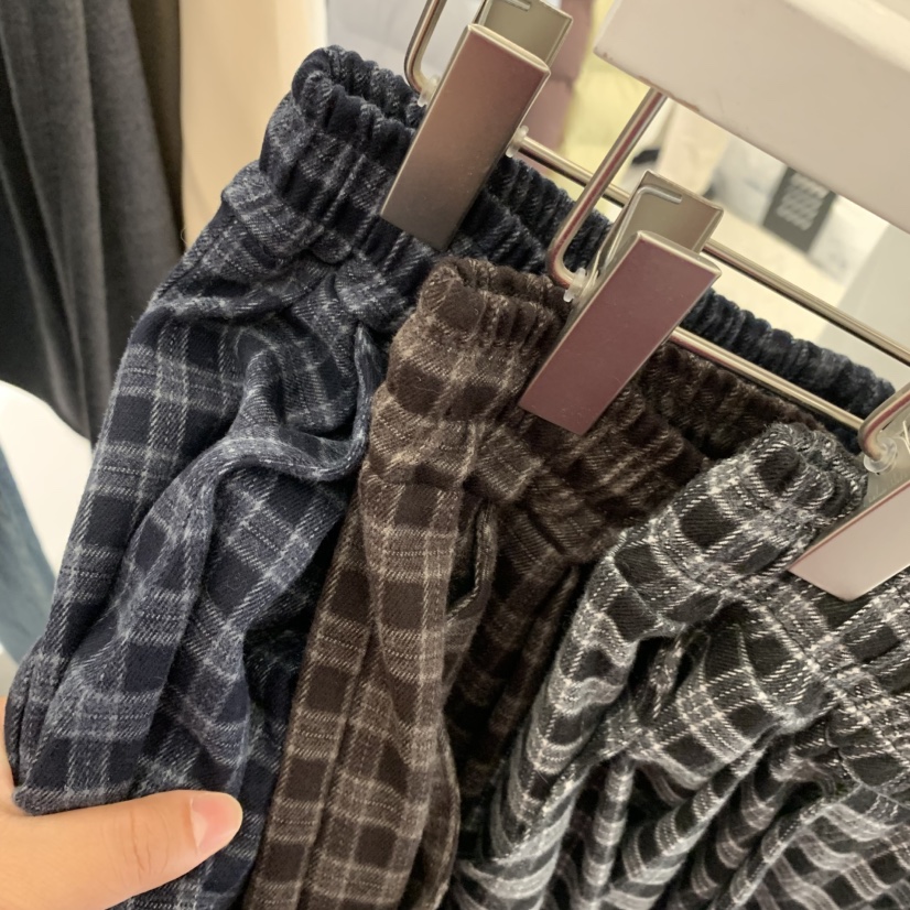 VENIR-A東大門代購女裝新款熱賣人氣推薦休閑褲格子褶裥VENIR-A休閑褲