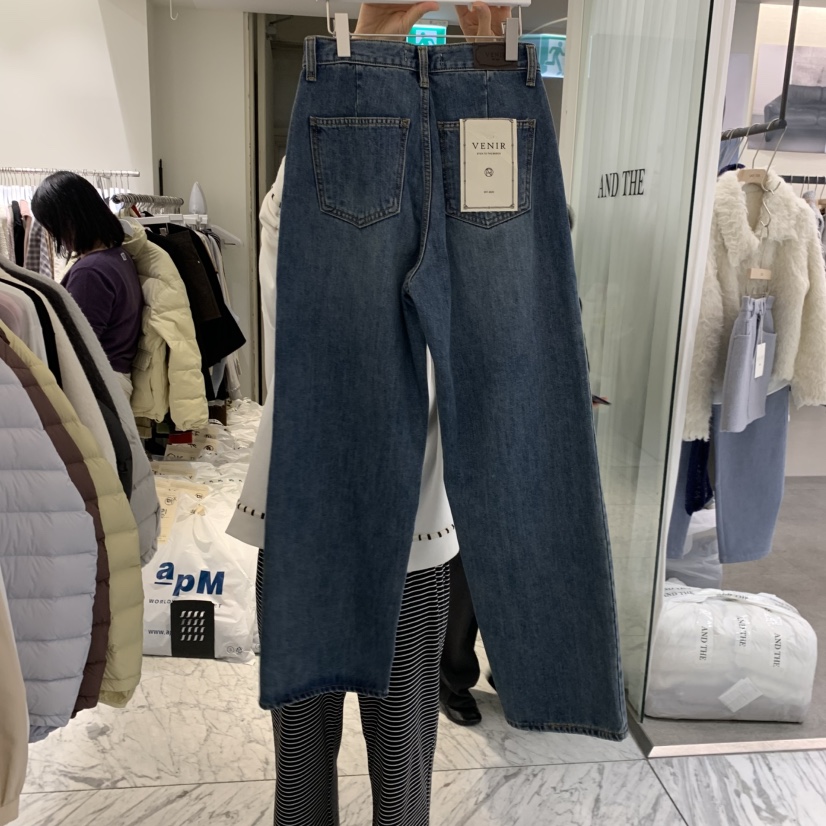 VENIR-A韓國直郵女士新品推薦時尚休閑人氣熱賣牛仔褲磨毛VENIR-A牛仔褲