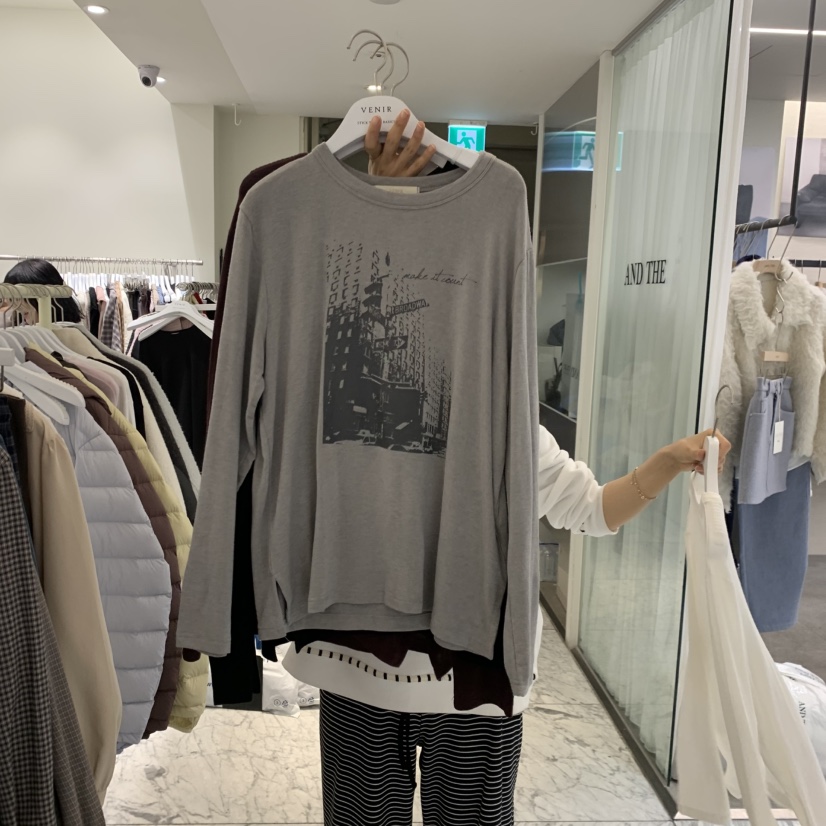 VENIR-A東大門代購女士新品休閑真品時尚推薦熱賣長袖T恤VENIR-A長袖T恤圖色2