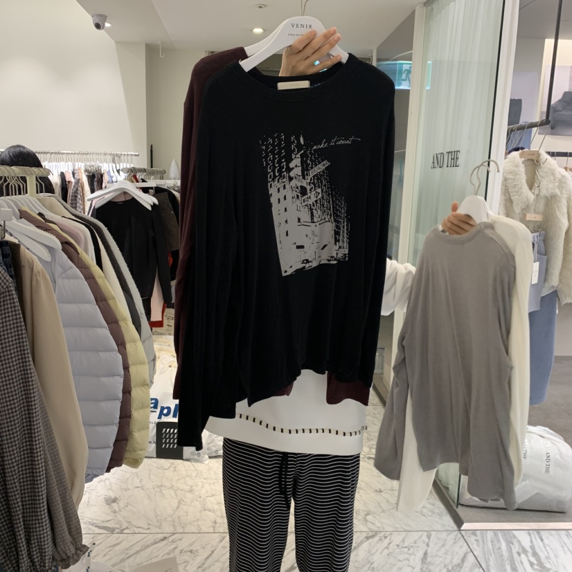 VENIR-A東大門代購女士新品休閑真品時尚推薦熱賣長袖T恤VENIR-A長袖T恤圖色3