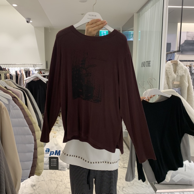 VENIR-A東大門代購女士新品休閑真品時尚推薦熱賣長袖T恤VENIR-A長袖T恤圖色4