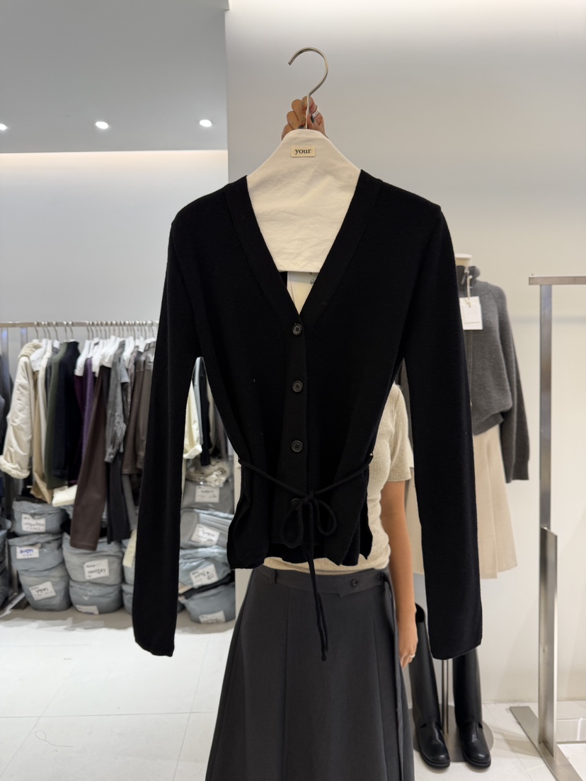 YOUR東大門代購女裝新品推薦人氣時尚真品休閑開衫含腰繩your開衫圖色2