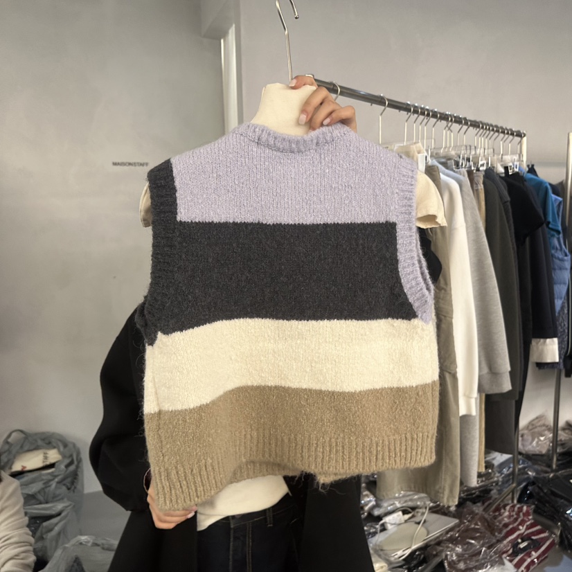 DOUBLE STANDARD/LE SMOKING/MAISONSTAFF韓國代購女裝新品推薦馬甲駝色MAISONSTAFF馬甲