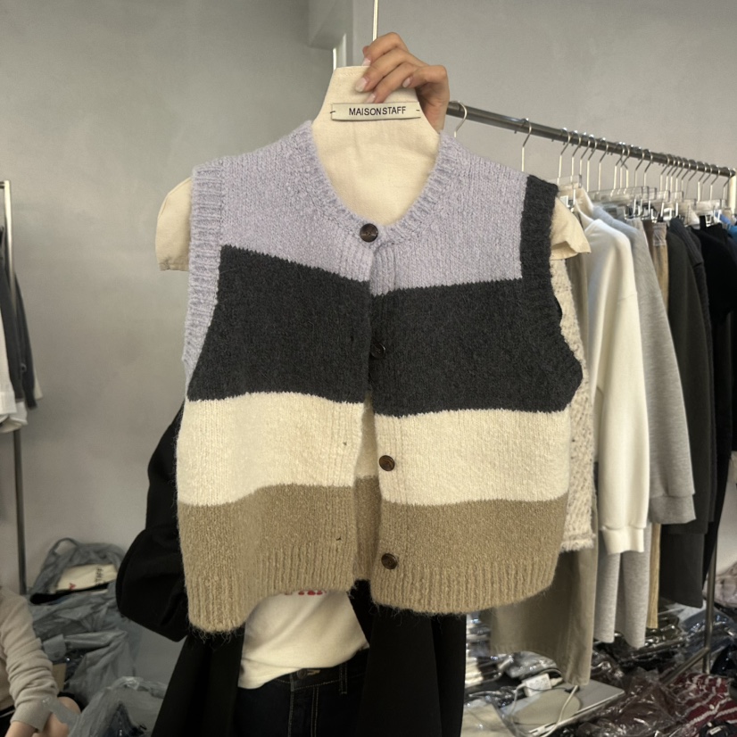 DOUBLE STANDARD/LE SMOKING/MAISONSTAFF韓國代購女裝新品推薦馬甲駝色MAISONSTAFF馬甲圖色1