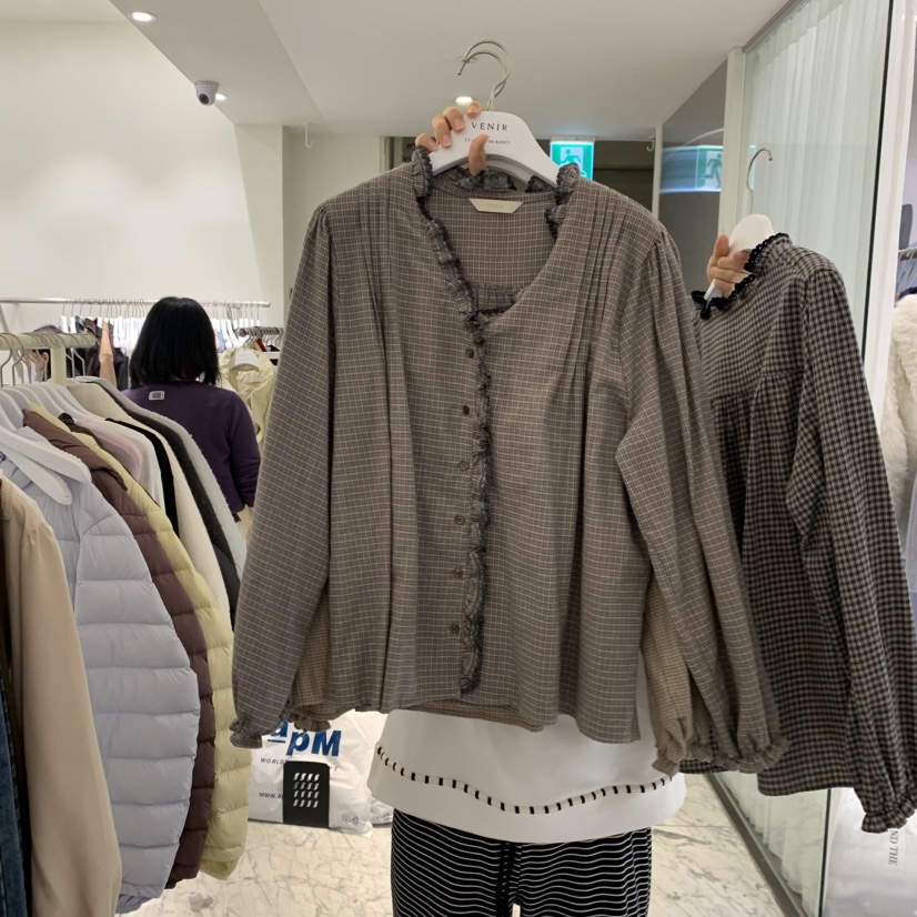 VENIR-A東大門實拍女裝新品推薦人氣休閑時尚襯衫蕾絲衫VENIR-A襯衫/蕾絲衫圖色2灰色