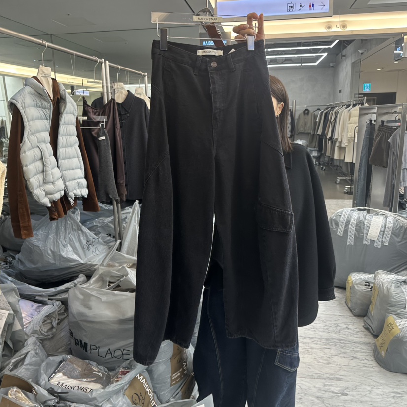 DOUBLE STANDARD/LE SMOKING/MAISONSTAFF東大門代購女裝新品時尚休閑褲MAISONSTAFF休閑褲圖色2黑色