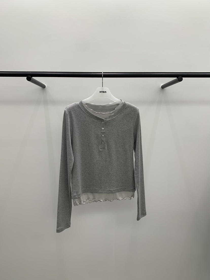 HYEIN韓國代購女裝新品時尚休閑推薦真品熱賣長袖T恤層疊HYEIN長袖T恤圖色2
