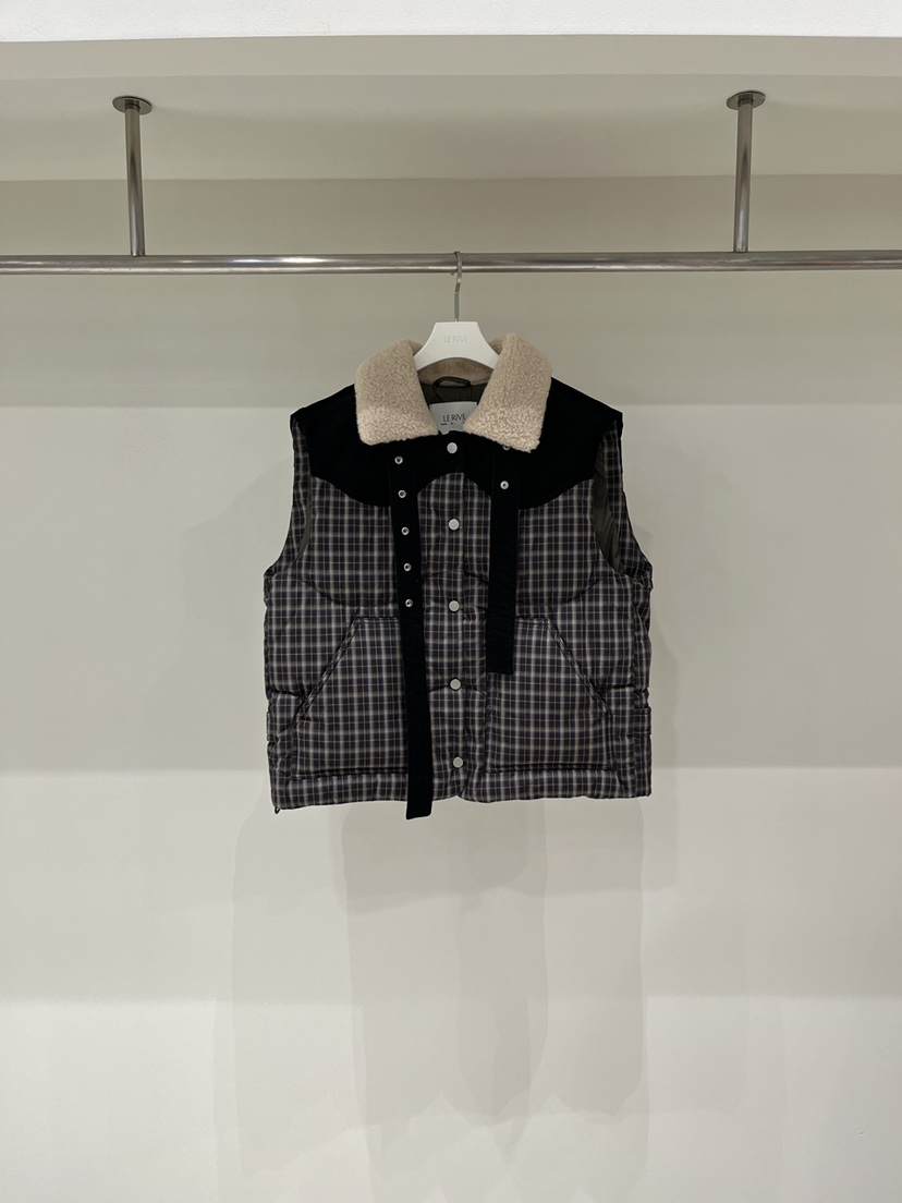 LE RIVE東大門實拍女裝新品熱賣時尚休閑推薦馬甲格子鴨LE RIVE馬甲圖色2