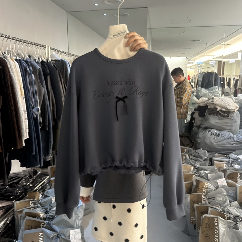 DOUBLE STANDARD/LE SMOKING/MAISONSTAFF東大門實拍女裝新品推薦衛衣絲帶MAISONSTAFF衛衣圖色2