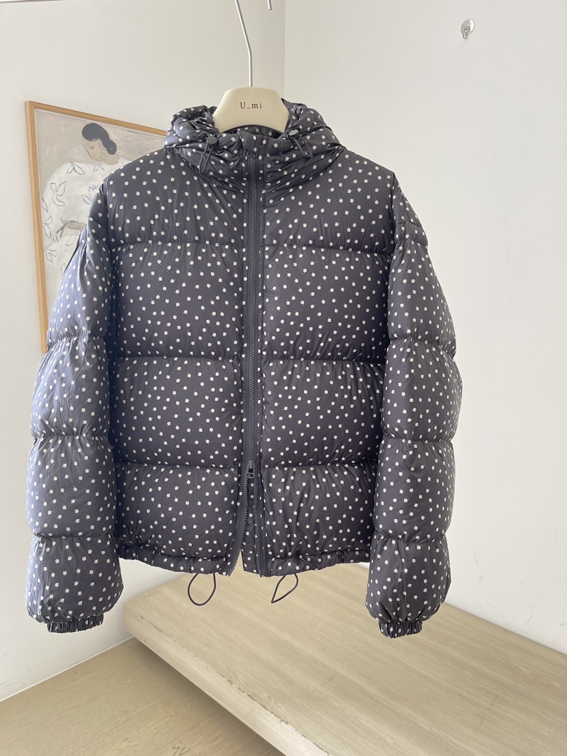U_MI韓國直郵女士新品熱賣休閑推薦短款羽絨服小碎花絎縫U_mi短款羽絨服圖色1