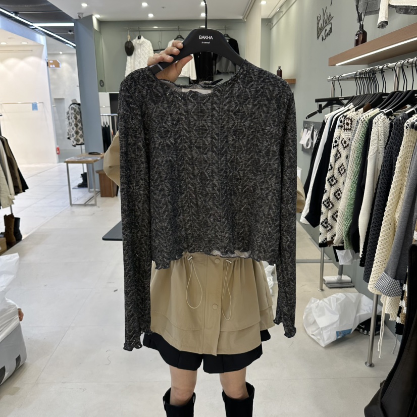 BAKHA東大門實拍女裝新品人氣熱賣真品時尚推薦休閑長袖T恤CHARLES THE SECOND/CHEAP-CHIC長袖T恤圖色2