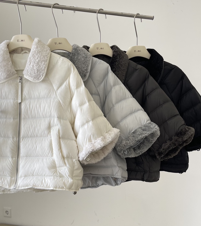 U_MI韓國直郵女裝新品推薦時尚人氣休閑短款棉服毛皮填充U_mi短款棉服