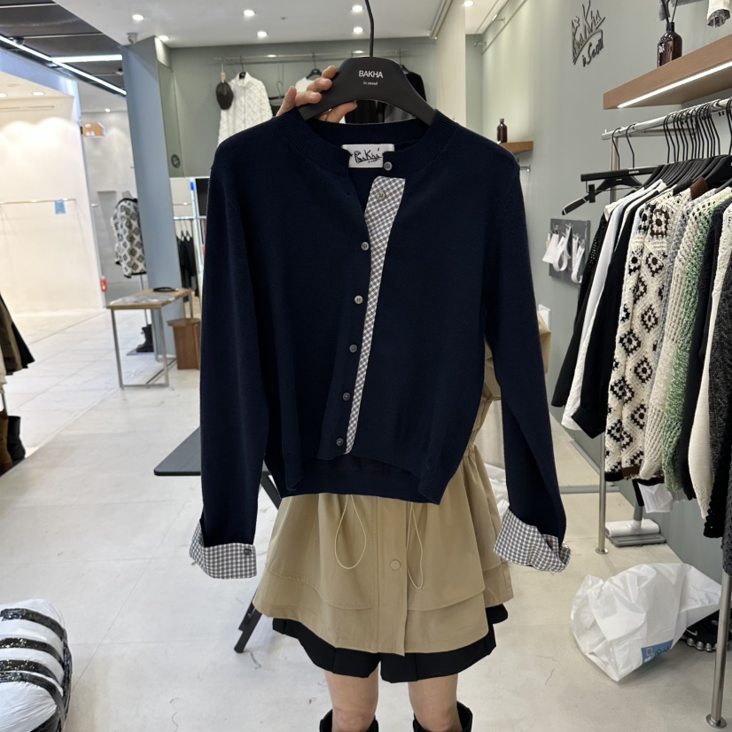 BAKHA東大門實拍女裝新品時尚休閑熱賣人氣真品推薦開衫開襟CHARLES THE SECOND/CHEAP-CHIC開衫圖色3藍色