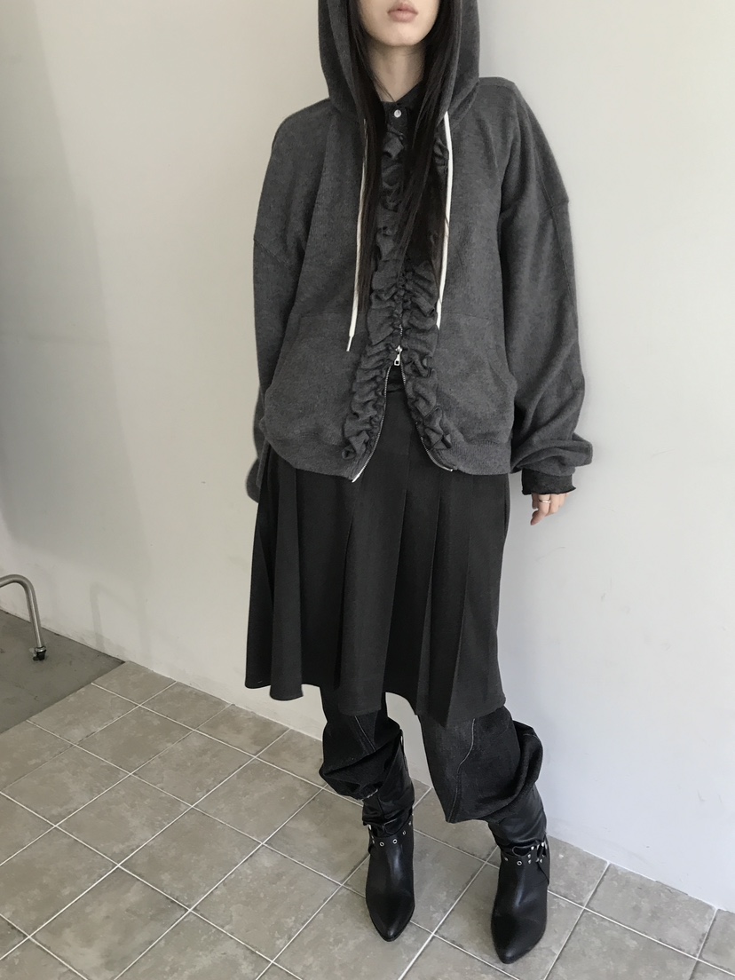 ENHANCE/HOPESMORE韓國直郵女裝新品推薦夾克荷葉邊連帽衫ENHANCE/HOPESMORE夾克
