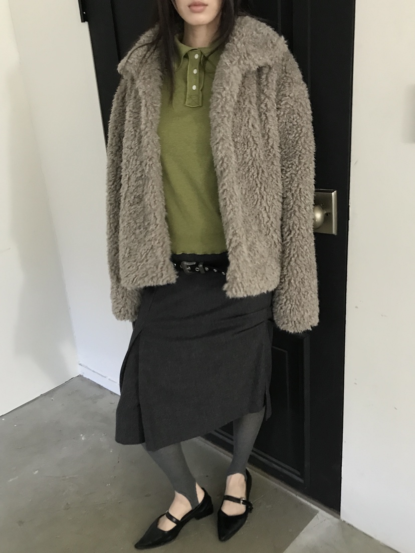 ENHANCE/HOPESMORE韓國直郵女裝新品人氣休閑推薦夾克皮草ENHANCE/HOPESMORE夾克