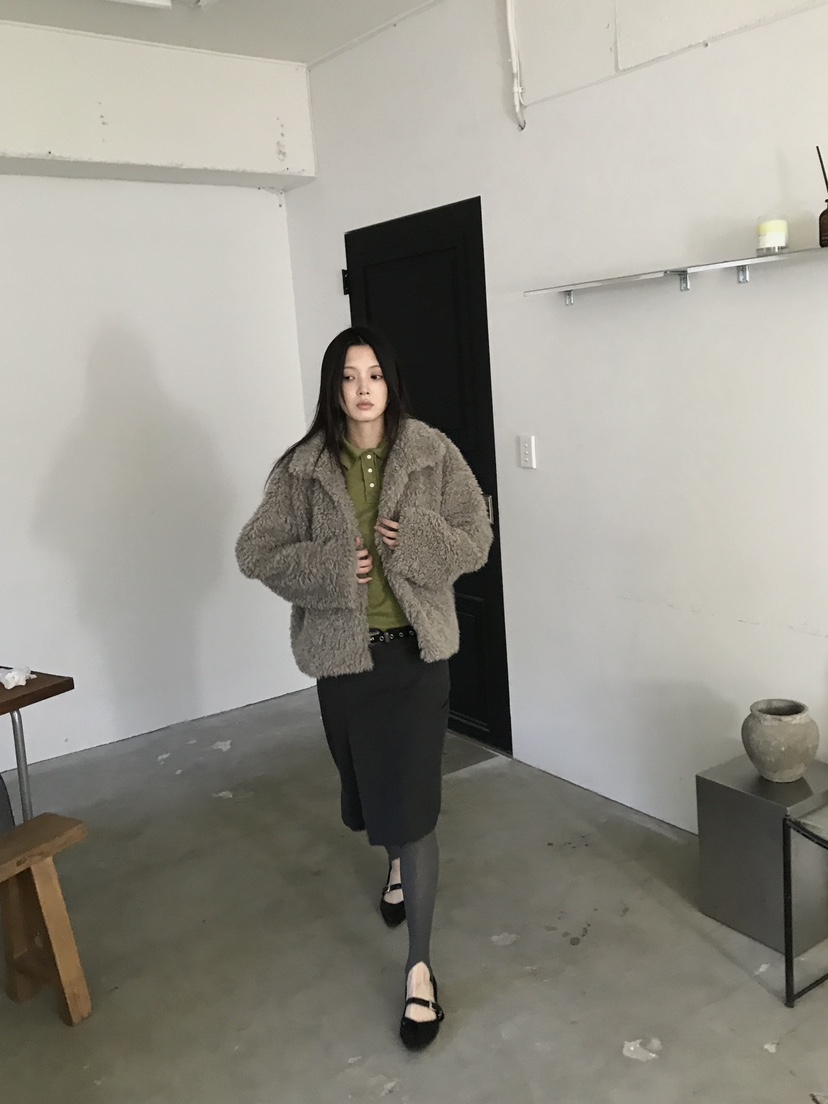 ENHANCE/HOPESMORE韓國直郵女裝新品人氣休閑推薦夾克皮草ENHANCE/HOPESMORE夾克
