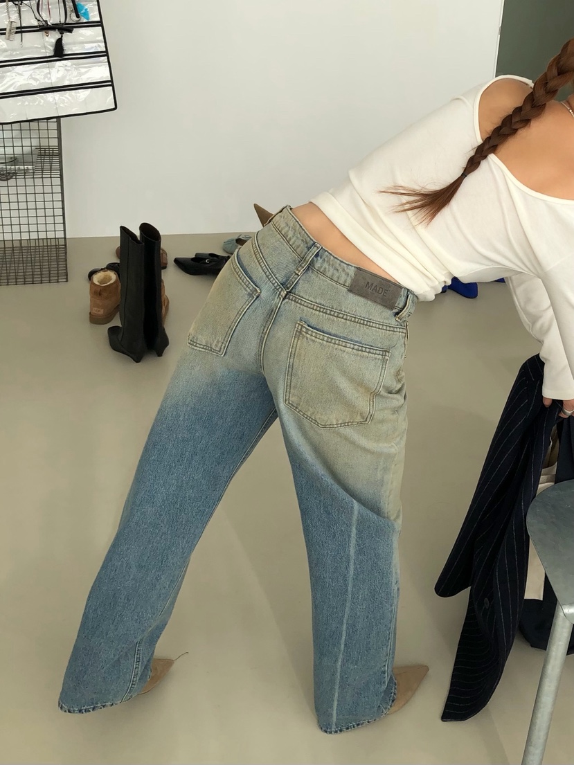 MADE-P韓國代購女士新品真品人氣推薦時尚休閑熱賣牛仔褲MADE-P牛仔褲