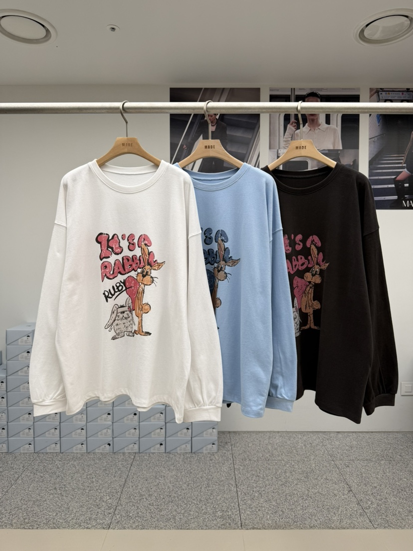 MADE-P韓國直郵女裝新品真品推薦休閑人氣熱賣時尚長袖T恤MADE-P長袖T恤