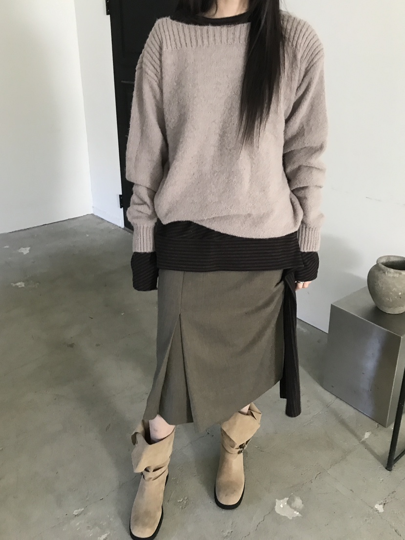 ENHANCE/HOPESMORE東大門代購女裝新品推薦半身裙中短裙褶裥ENHANCE/HOPESMORE半身裙/中短裙