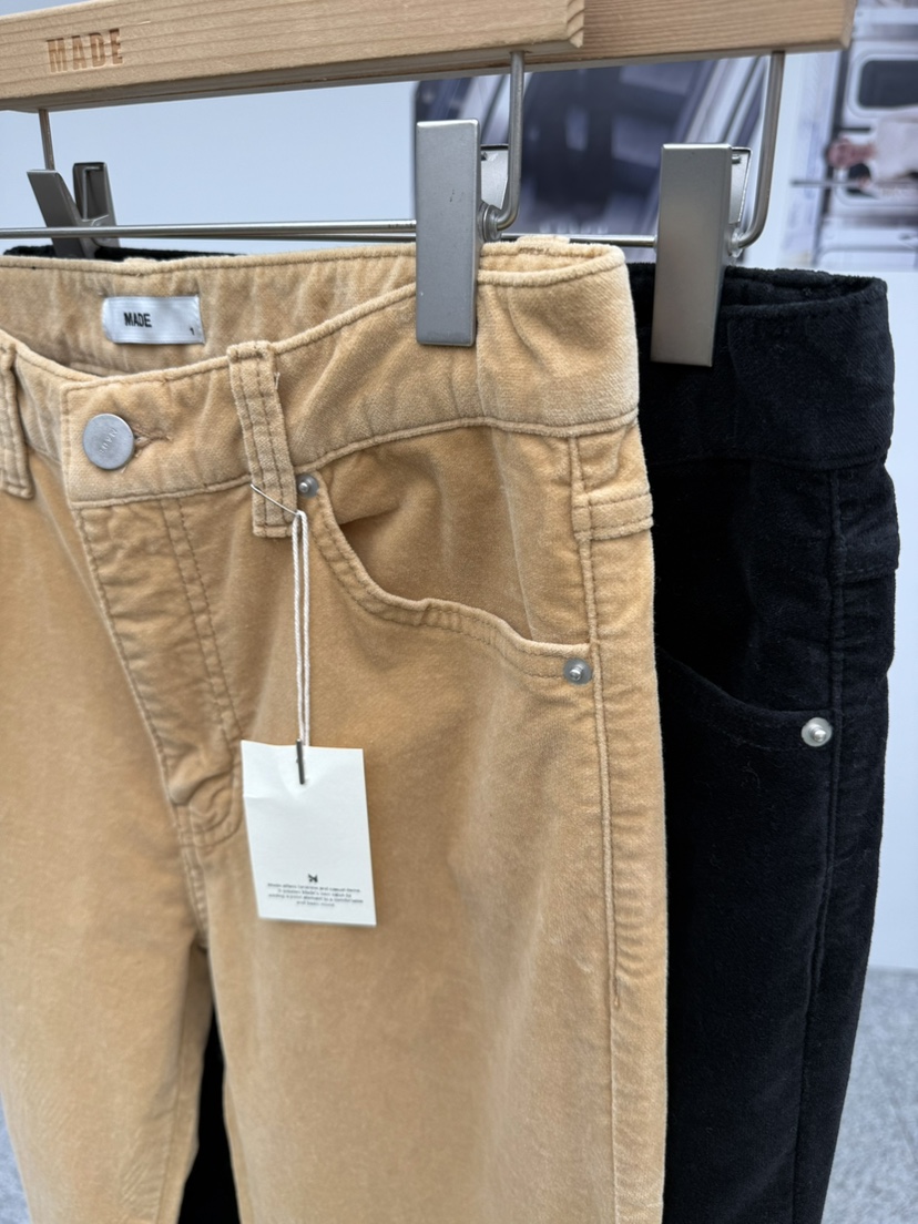 MADE-P東大門代購女裝新款真品休閑熱賣人氣休閑褲天鵝絨MADE-P休閑褲