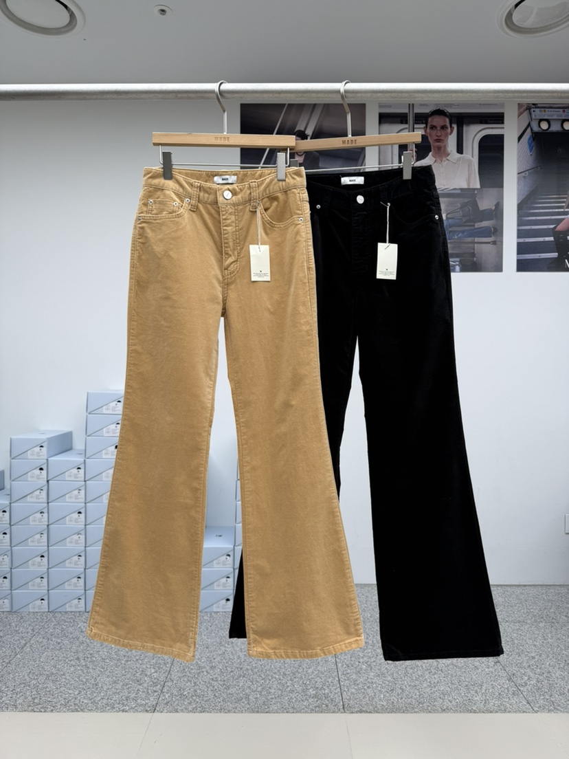 MADE-P東大門代購女裝新款真品休閑熱賣人氣休閑褲天鵝絨MADE-P休閑褲