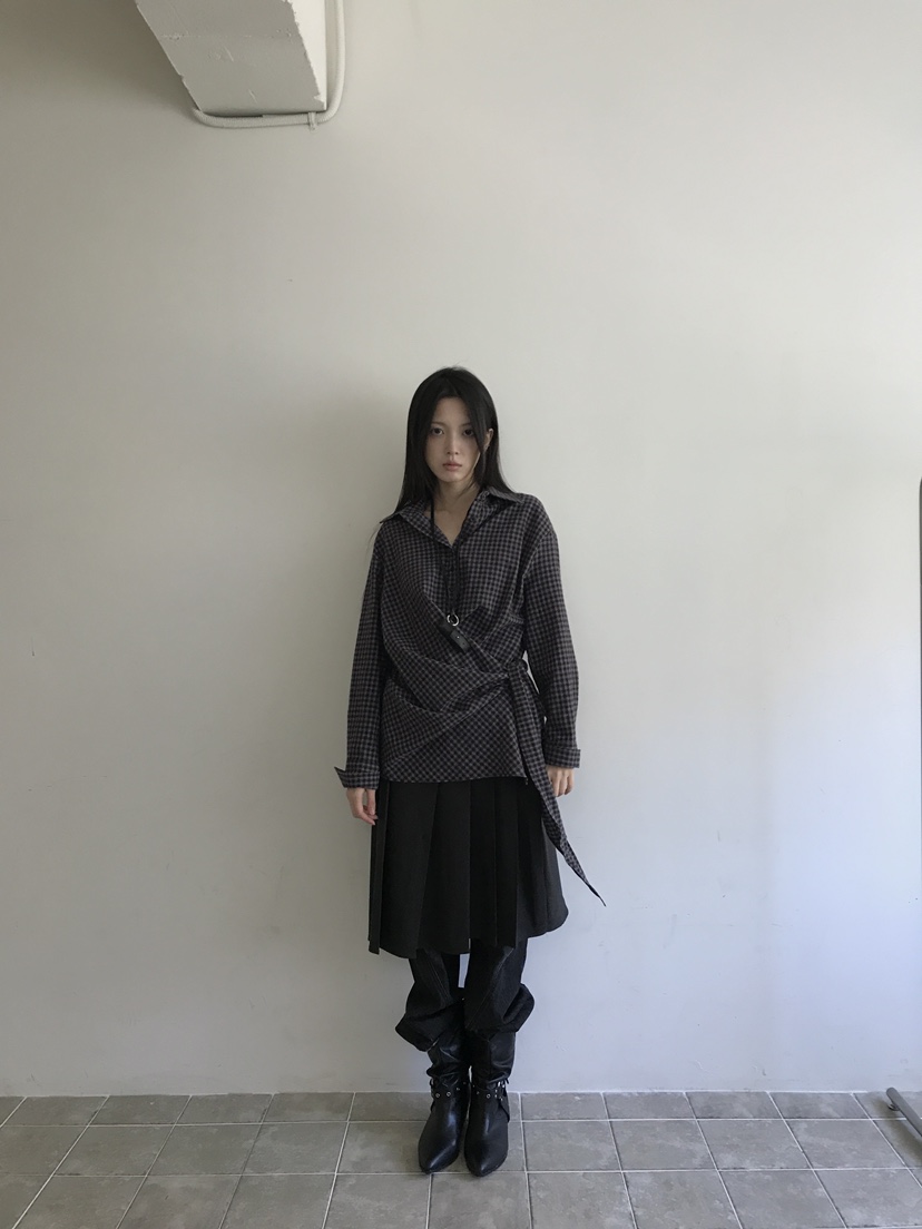 ENHANCE/HOPESMORE韓國直郵女裝新款推薦襯衫蕾絲衫格紋ENHANCE/HOPESMORE襯衫/蕾絲衫