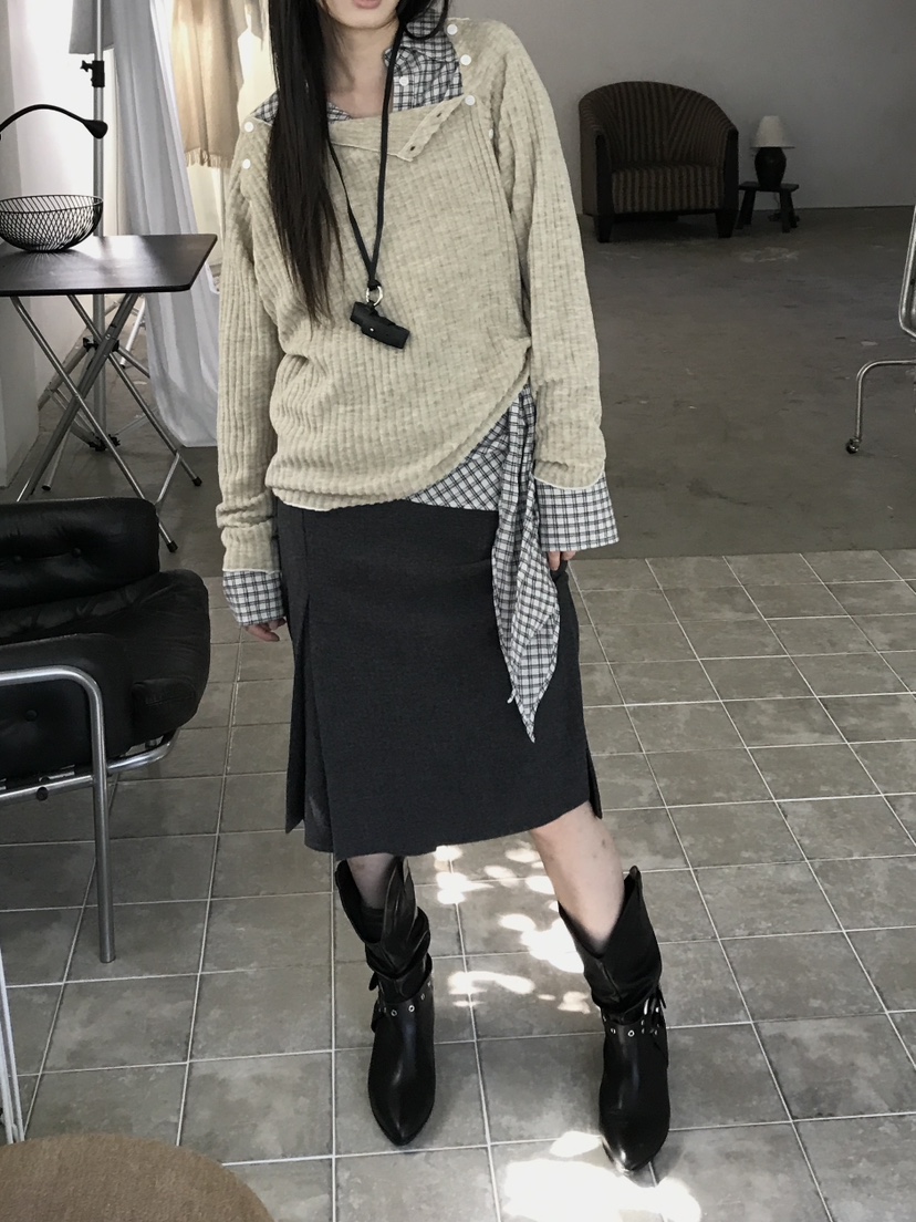 ENHANCE/HOPESMORE東大門直郵女士新款推薦休閑針織衫紐扣ENHANCE/HOPESMORE針織衫