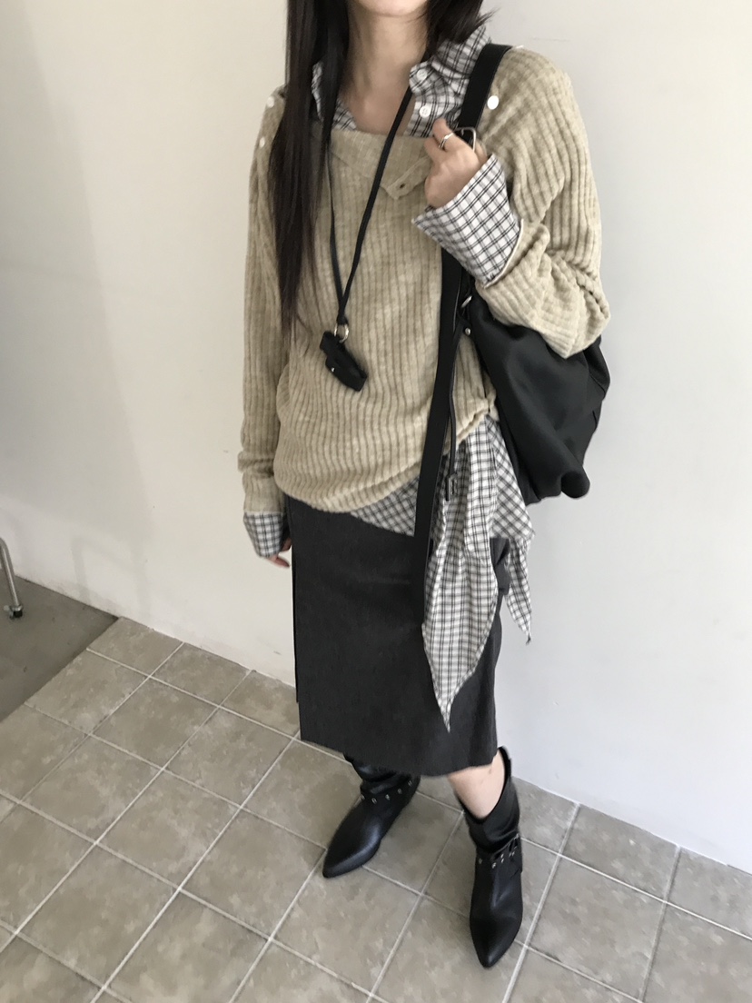 ENHANCE/HOPESMORE東大門直郵女士新款推薦休閑針織衫紐扣ENHANCE/HOPESMORE針織衫