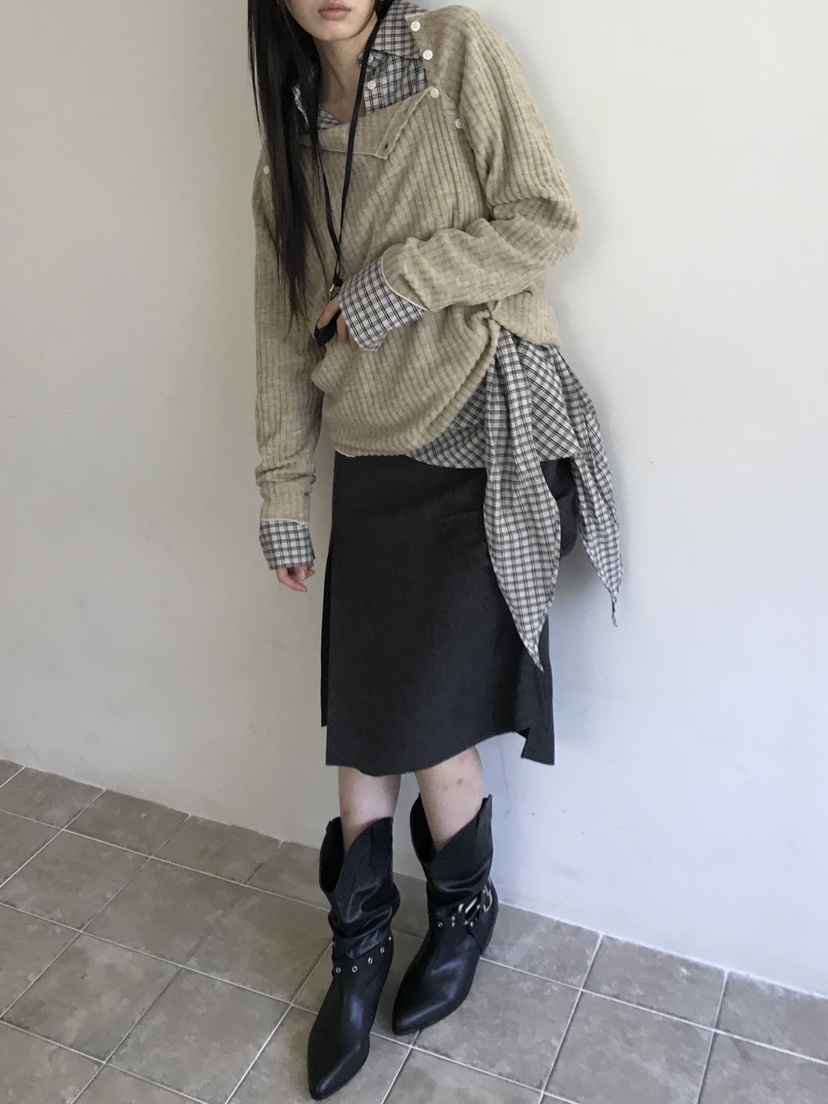 ENHANCE/HOPESMORE東大門直郵女士新款推薦休閑針織衫紐扣ENHANCE/HOPESMORE針織衫