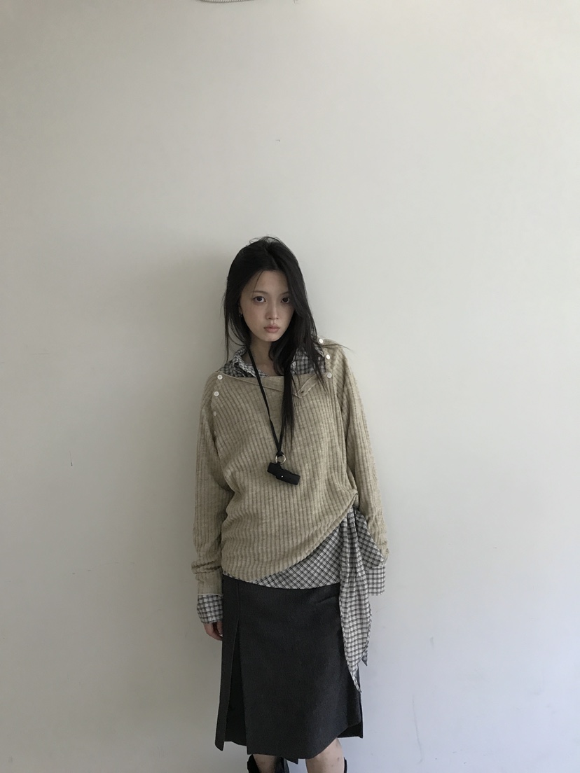ENHANCE/HOPESMORE東大門直郵女士新款推薦休閑針織衫紐扣ENHANCE/HOPESMORE針織衫