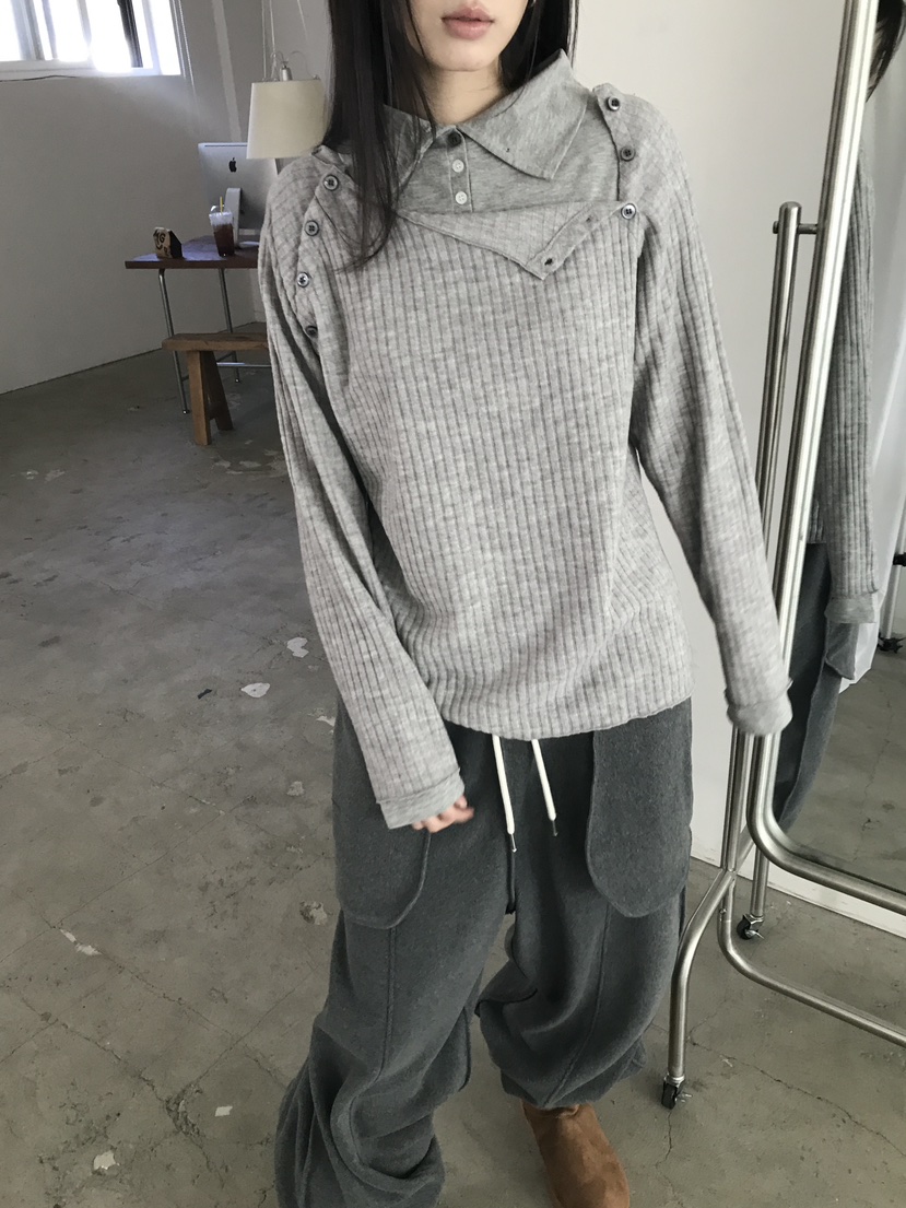 ENHANCE/HOPESMORE東大門直郵女士新款推薦休閑針織衫紐扣ENHANCE/HOPESMORE針織衫