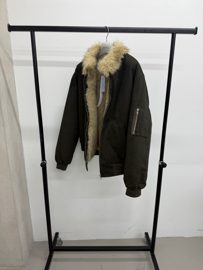 MINIMUZE東大門實拍女裝新品休閑時尚推薦短款棉服毛皮復古MINIMUZE短款棉服圖色1