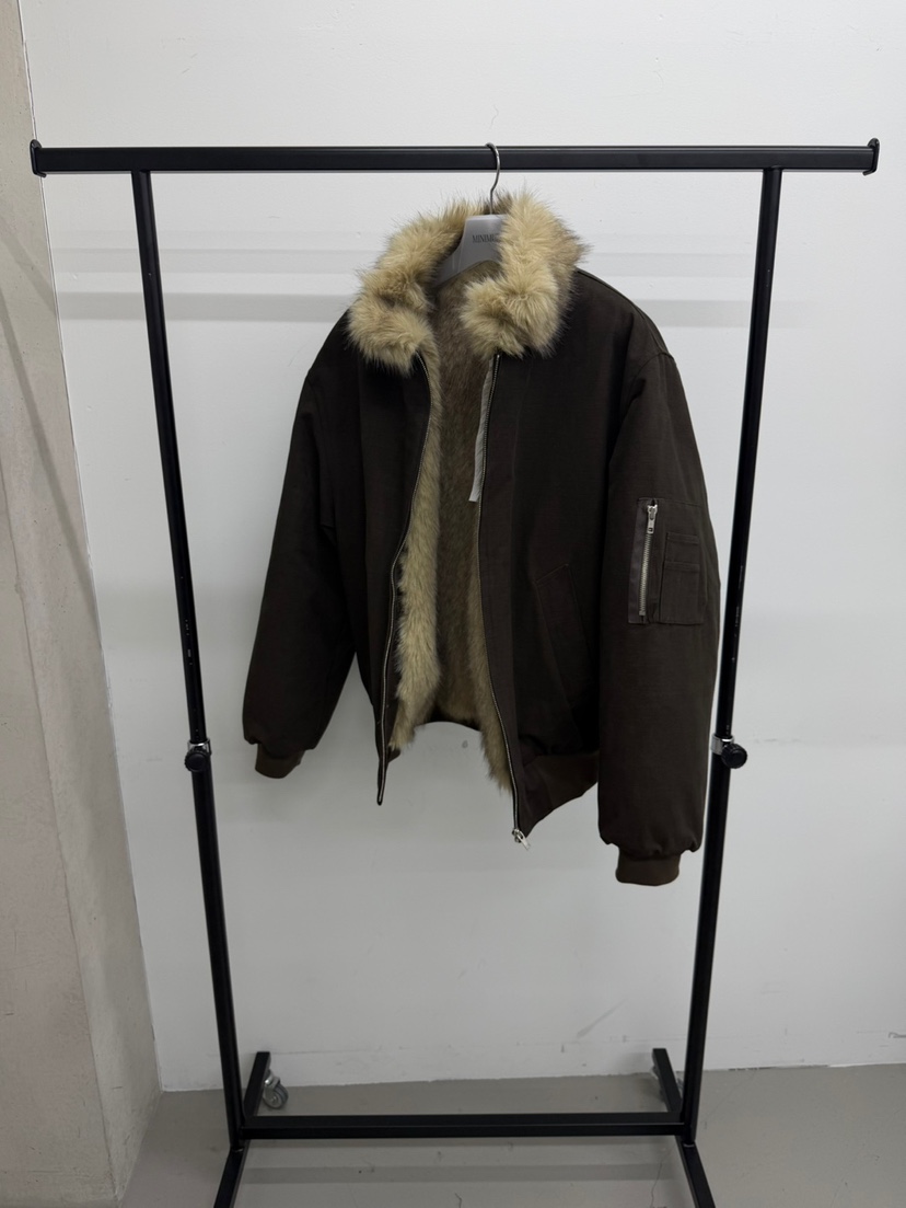 MINIMUZE東大門實拍女裝新品休閑時尚推薦短款棉服毛皮復古MINIMUZE短款棉服圖色2