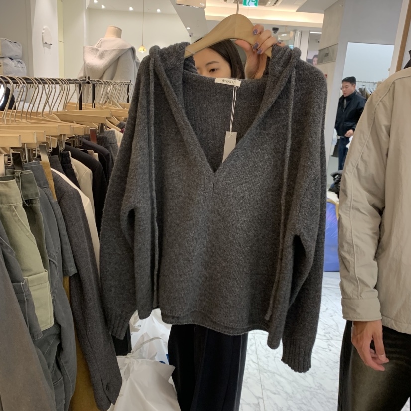 W AND J東大門代購女士新品真品熱賣休閑人氣時尚推薦毛衣WANDJ毛衣圖色2墨