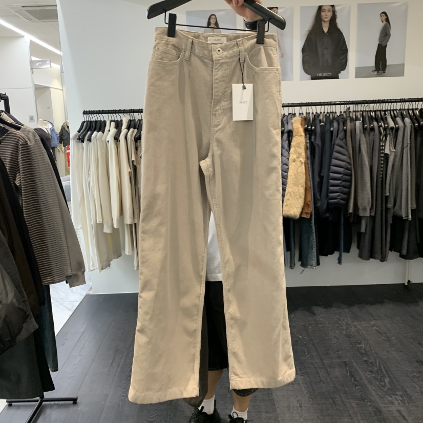 OBJECT東大門代購女士新品推薦時尚真品休閑休閑褲燈芯絨OBJECT休閑褲圖色1