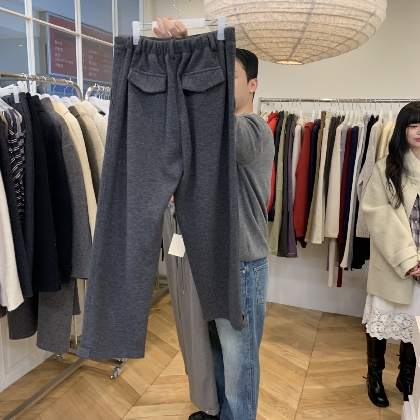 JINSIM韓國代購女裝新品推薦熱賣時尚人氣休閑褲保暖羅紋JINSIM休閑褲