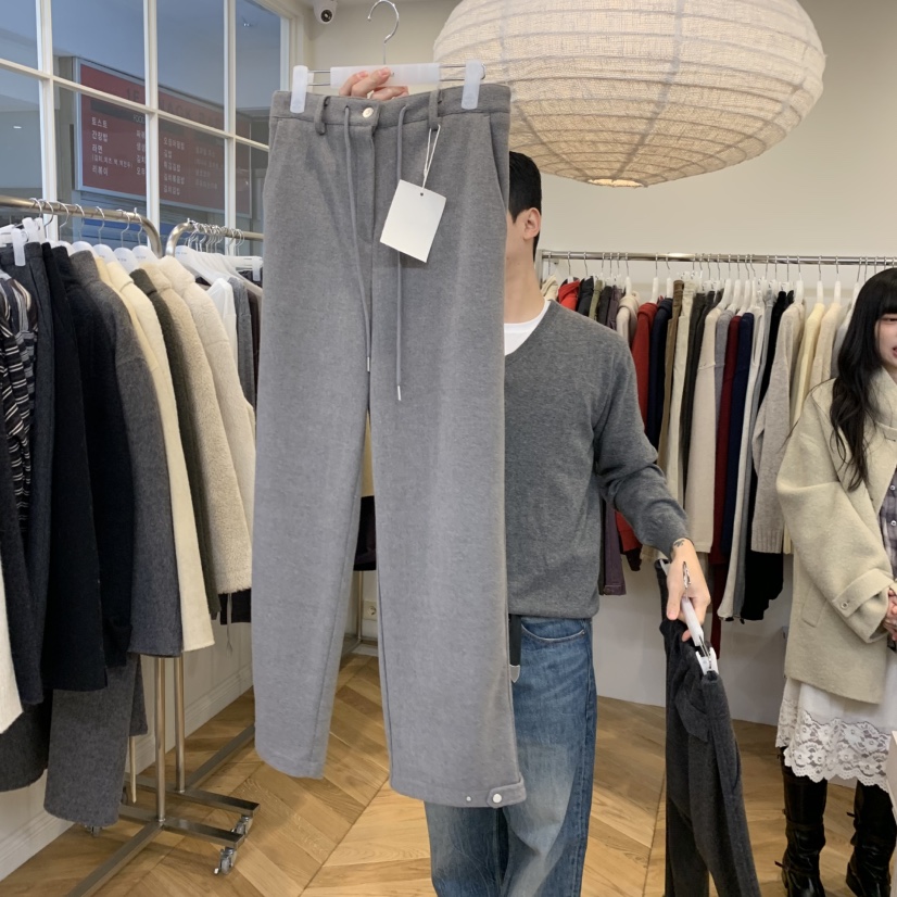 JINSIM韓國代購女裝新品推薦熱賣時尚人氣休閑褲保暖羅紋JINSIM休閑褲圖色2