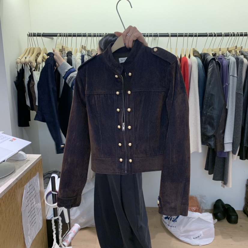 W AND J東大門代購女士新品人氣時尚休閑推薦真品熱賣夾克WANDJ夾克圖色2棕色