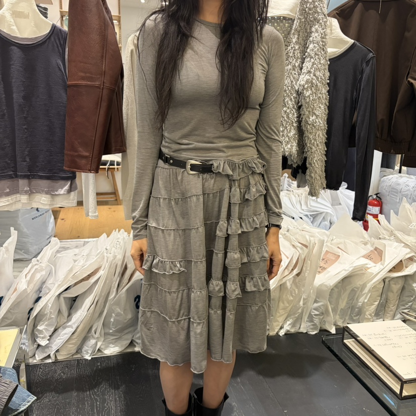 MORE THAN YESTERDAY/LOVE YOU SO MUCH東大門直郵女裝新品休閑連衣裙不含腰帶OPS褶邊MORE THAN YESTERDAY連衣裙圖色2