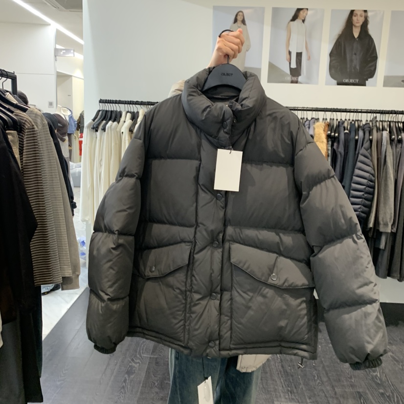 OBJECT東大門代購女裝新品熱賣短款羽絨服兩面穿羽絨雙面鴨絨OBJECT短款羽絨服圖色2墨