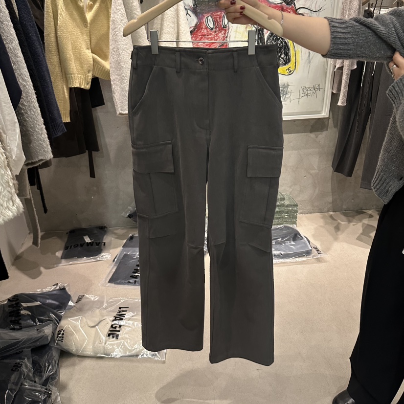 LAMAGIEPIE/LAMAGIE GREY韓國代購女士新款推薦休閑褲口袋LAMAGIEPIE/LAMAGIE GREY休閑褲圖色2卡其綠