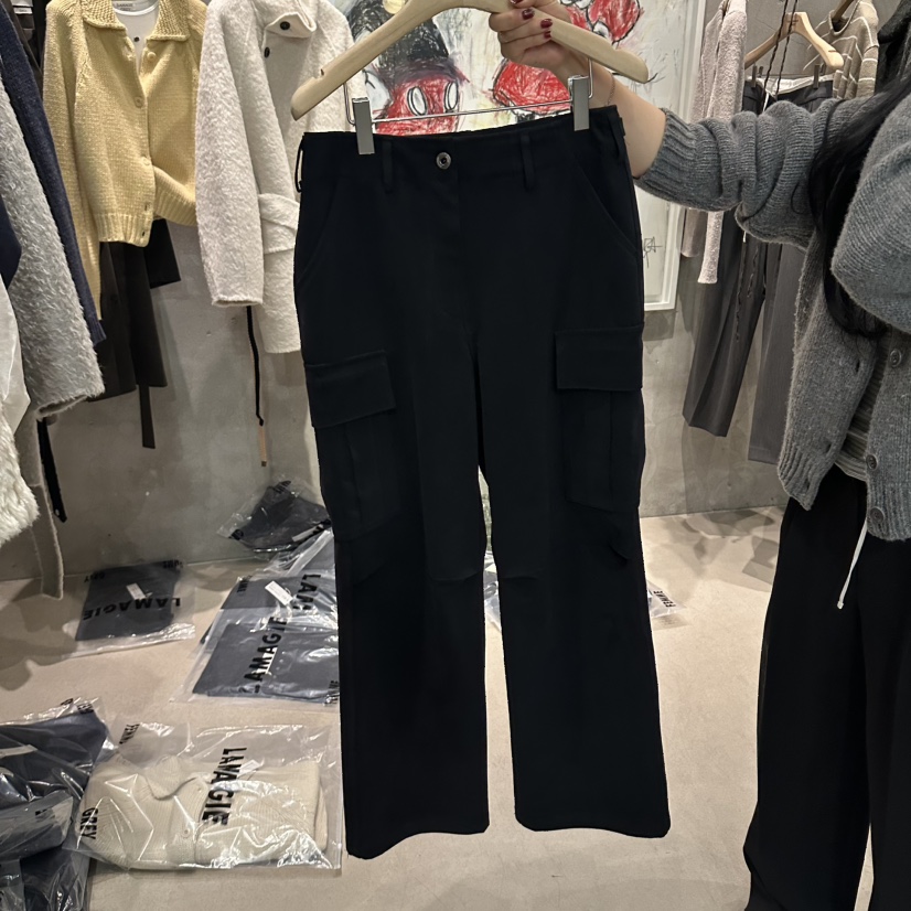 LAMAGIEPIE/LAMAGIE GREY韓國代購女士新款推薦休閑褲口袋LAMAGIEPIE/LAMAGIE GREY休閑褲圖色4黑色