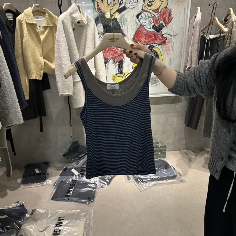 LAMAGIEPIE/LAMAGIE GREY韓國直郵女士新款時尚吊帶背心無袖LAMAGIEPIE/LAMAGIE GREY吊帶/背心圖色2藍色