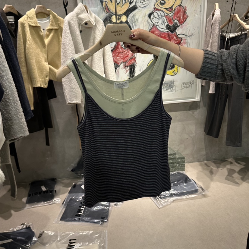 LAMAGIEPIE/LAMAGIE GREY韓國直郵女士新款時尚吊帶背心無袖LAMAGIEPIE/LAMAGIE GREY吊帶/背心圖色3黑色